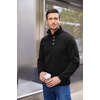 COOFANDY Men’s Casual Pullover Sweater Quarter Button Fleece Sweatshirt Knitted Thermal Sweaters(Black)