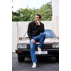 COOFANDY Men’s Casual Pullover Sweater Quarter Button Fleece Sweatshirt Knitted Thermal Sweaters(Black)