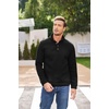 COOFANDY Men’s Casual Pullover Sweater Quarter Button Fleece Sweatshirt Knitted Thermal Sweaters(Black)