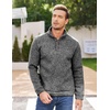 COOFANDY Men’s Casual Pullover Sweater Quarter Button Fleece Sweatshirt Knitted Thermal Sweaters(Black and White)