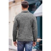COOFANDY Men’s Casual Pullover Sweater Quarter Button Fleece Sweatshirt Knitted Thermal Sweaters(Black and White)