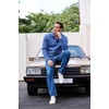 COOFANDY Men’s Casual Pullover Sweater Quarter Button Fleece Sweatshirt Knitted Thermal Sweaters(Blue)