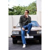 COOFANDY Men’s Casual Pullover Sweater Quarter Button Fleece Sweatshirt Knitted Thermal Sweaters(Dark Grey)
