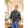 COOFANDY Men’s Casual Pullover Sweater Quarter Button Fleece Sweatshirt Knitted Thermal Sweaters(Dark Grey)
