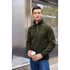 COOFANDY Men’s Casual Pullover Sweater Quarter Button Fleece Sweatshirt Knitted Thermal Sweaters(Green)