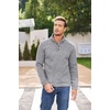 COOFANDY Men’s Casual Pullover Sweater Quarter Button Fleece Sweatshirt Knitted Thermal Sweaters(Grey)