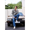 COOFANDY Men’s Casual Pullover Sweater Quarter Button Fleece Sweatshirt Knitted Thermal Sweaters(Grey)