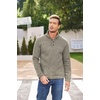 COOFANDY Men’s Casual Pullover Sweater Quarter Button Fleece Sweatshirt Knitted Thermal Sweaters(Khaki)