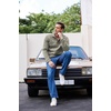 COOFANDY Men’s Casual Pullover Sweater Quarter Button Fleece Sweatshirt Knitted Thermal Sweaters(Khaki)