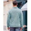COOFANDY Men’s Casual Pullover Sweater Quarter Button Fleece Sweatshirt Knitted Thermal Sweaters(Mint Green Heather)
