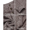 COOFANDY Men’s Casual Pullover Sweater Quarter Button Fleece Sweatshirt Knitted Thermal Sweaters(Pale Grey)