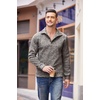 COOFANDY Men’s Casual Pullover Sweater Quarter Button Fleece Sweatshirt Knitted Thermal Sweaters(Pale Grey)