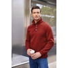 COOFANDY Men’s Casual Pullover Sweater Quarter Button Fleece Sweatshirt Knitted Thermal Sweaters(Wine Red)