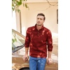 COOFANDY Men’s Casual Pullover Sweater Quarter Button Fleece Sweatshirt Knitted Thermal Sweaters(Wine Red)