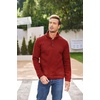 COOFANDY Men’s Casual Pullover Sweater Quarter Button Fleece Sweatshirt Knitted Thermal Sweaters(Wine Red)