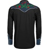 COOFANDY Men’s Cowboy Shirtss Embroidered Rose Design Shirts Western Long Sleeve Button Down Shirts(Black (Retro Rose))