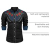 COOFANDY Men’s Cowboy Shirtss Embroidered Rose Design Shirts Western Long Sleeve Button Down Shirts(Black (Retro Rose))