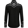 COOFANDY Men’s Cowboy Shirtss Embroidered Rose Design Shirts Western Long Sleeve Button Down Shirts(Black (White Rose）)