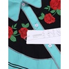 COOFANDY Men’s Cowboy Shirtss Embroidered Rose Design Shirts Western Long Sleeve Button Down Shirts(Blue (Retro Rose))