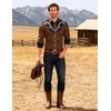 COOFANDY Men’s Cowboy Shirtss Embroidered Rose Design Shirts Western Long Sleeve Button Down Shirts(Brown)