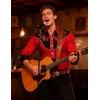 COOFANDY Men’s Cowboy Shirtss Embroidered Rose Design Shirts Western Long Sleeve Button Down Shirts(Red (Retro Rose))