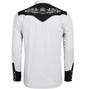 COOFANDY Men’s Cowboy Shirtss Embroidered Rose Design Shirts Western Long Sleeve Button Down Shirts(White)