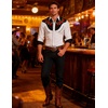 COOFANDY Men’s Cowboy Shirtss Embroidered Rose Design Shirts Western Long Sleeve Button Down Shirts(White (Retro Rose))