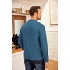 COOFANDY Men’s Fleece Quarter Zip Pullover Long Sleeve Mock Neck Sweatshirt(Solid Blue Gray)