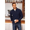COOFANDY Men’s Fleece Quarter Zip Pullover Long Sleeve Mock Neck Sweatshirt(Solid Deep Blue)