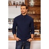 COOFANDY Men’s Fleece Quarter Zip Pullover Long Sleeve Mock Neck Sweatshirt(Solid Deep Blue)