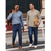 COOFANDY Mens Henley Shirts Long Sleeve Button T Shirts Casual Pullover Tee(A – Heather Khaki)