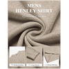 COOFANDY Mens Henley Shirts Long Sleeve Button T Shirts Casual Pullover Tee(A – Heather Khaki)