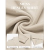 COOFANDY Mens Henley Shirts Long Sleeve Button T Shirts Casual Pullover Tee(Beige)