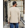 COOFANDY Mens Henley Shirts Long Sleeve Button T Shirts Casual Pullover Tee(Beige)