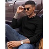 COOFANDY Mens Henley Shirts Long Sleeve Button T Shirts Casual Pullover Tee(Black)