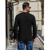 COOFANDY Mens Henley Shirts Long Sleeve Button T Shirts Casual Pullover Tee(Black)