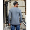 COOFANDY Mens Henley Shirts Long Sleeve Button T Shirts Casual Pullover Tee(Grey Blue)