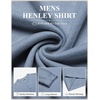 COOFANDY Mens Henley Shirts Long Sleeve Button T Shirts Casual Pullover Tee(Grey Blue)