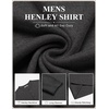 COOFANDY Mens Henley Shirts Long Sleeve Button T Shirts Casual Pullover Tee(Heather Charcoal Gray)