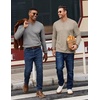 COOFANDY Mens Henley Shirts Long Sleeve Button T Shirts Casual Pullover Tee(Heather Light Gray)
