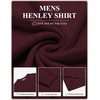 COOFANDY Mens Henley Shirts Long Sleeve Button T Shirts Casual Pullover Tee(Wine Red)