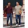 COOFANDY Mens Henley Shirts Long Sleeve Button T Shirts Casual Pullover Tee(Wine Red)