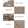 COOFANDY Men’s Henley Shirts Long Sleeve Button T-Shirt Lightweight Fashion Casual Pullover Shirt(Dark Khaki)