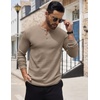 COOFANDY Men’s Henley Shirts Long Sleeve Button T-Shirt Lightweight Fashion Casual Pullover Shirt(Dark Khaki)