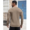 COOFANDY Men’s Henley Shirts Long Sleeve Button T-Shirt Lightweight Fashion Casual Pullover Shirt(Dark Khaki)