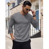 COOFANDY Men’s Henley Shirts Long Sleeve Button T-Shirt Lightweight Fashion Casual Pullover Shirt(Heather Dark Grey)