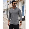COOFANDY Men’s Henley Shirts Long Sleeve Button T-Shirt Lightweight Fashion Casual Pullover Shirt(Heather Dark Grey)