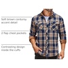 COOFANDY Mens Lightweight Flannel Long Sleeve Casual Work Plaid Shirts(A Plaid-navy Khaki Plaid)