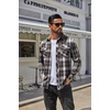 COOFANDY Mens Lightweight Flannel Long Sleeve Casual Work Plaid Shirts(Plaid-brown White Plaid)