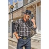 COOFANDY Mens Lightweight Flannel Long Sleeve Casual Work Plaid Shirts(Plaid-brown White Plaid)